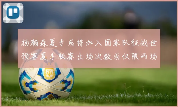 杨瀚森夏季或将加入国家队征战世预赛夏季联赛出场次数或仅限两场